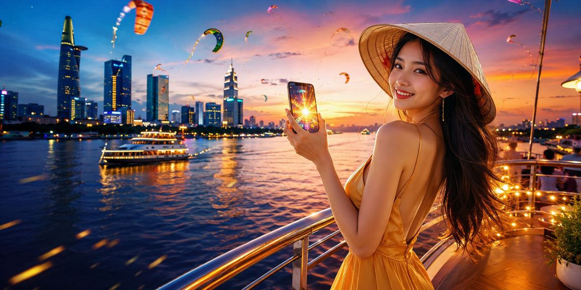 Người dùng Sài Gòn trải nghiệm casino di động với nón lá truyền thống